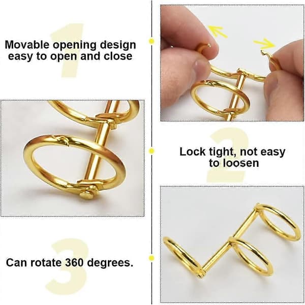 10 stk. Binderinge Metal Ringe Bindemiddel Antirust Ringe Album Scrapbooking Bindemappe Ringe