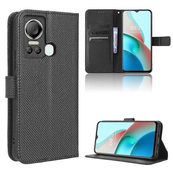 Læder telefoncover med diamanttekstur til Itel S18 S663L (Sort)