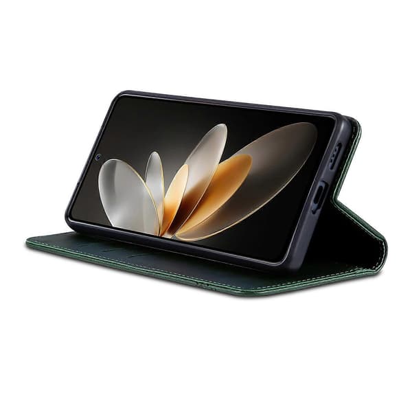 AZNS för Oppo Find X8 5G Mobilskal Kohud Textur PU Läder Plånbok Mobilskal - Grön (Grön)