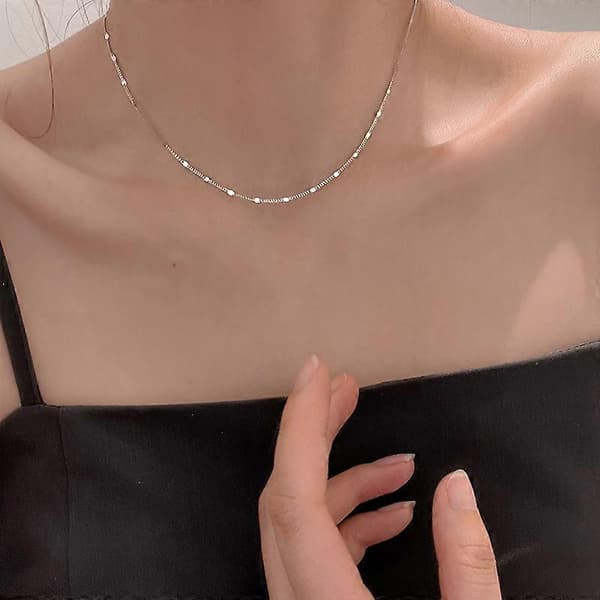 Trendigt Choker Halsband Silver Kvinnor Nyckelbenskedja Mode Smycken, 1st