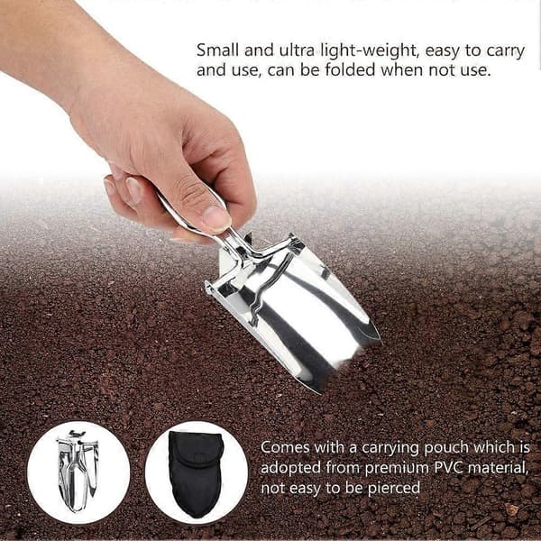 Foldbar skovl, bærbar mini foldbar skovl overlevelsesspade multifunktionel til udendørs fiskeri camping