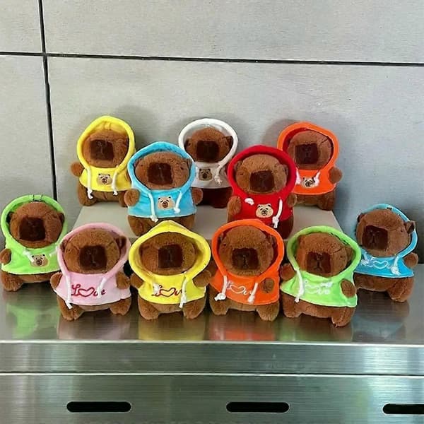 Present Plysch Capybara Nyckelring Plysch Huvförsedd Capybara Hänge Söt Tecknad Capybara Docka (Orange)