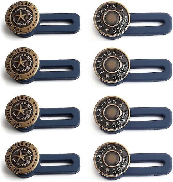 8 st Byxknappsförlängare Elastisk Jeansknapp, elastisk gummiknappsförlängning för jeans, byxor, kjolar eller manschetter