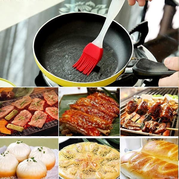 4 stycken silikon grillborste, 4 färger stekborste köksborste