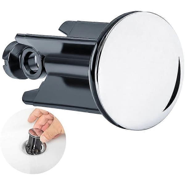 Universal handfatsplugg 40 mm kromad avloppsplugg med gummitätning för badrumsbidé