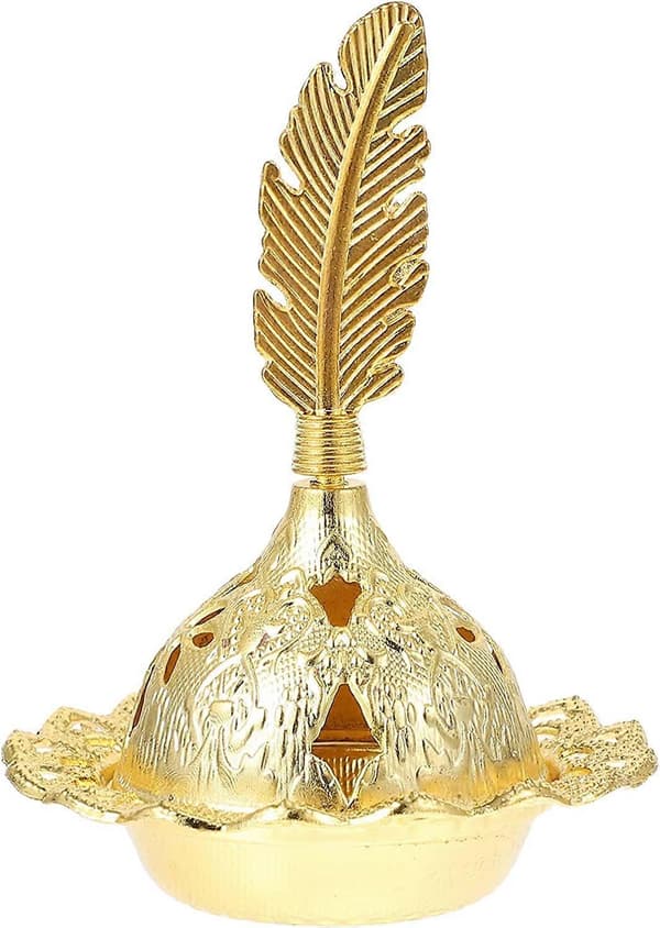 Arabisk Røkelsesbrennerholder for Bakhoor Oud Røkelsespinner Krystall Frankincense Resin Brenner Middle