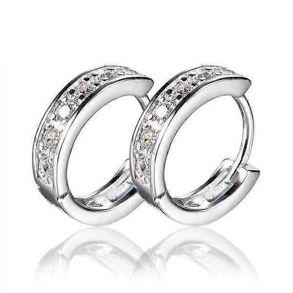 Øreringe mode high-end ny enkelt række diamant kvindelige U-formede allergivenlige zirkon øreringe