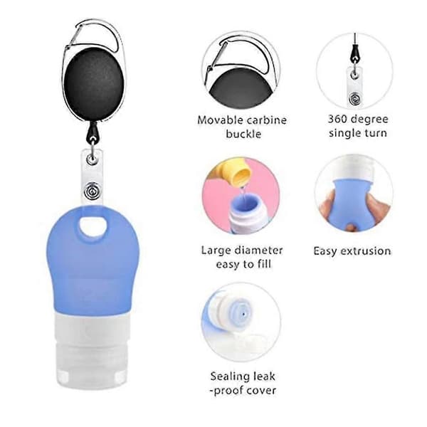 Reseflaskor i silikon, set, tomma behållare för handsprit - 3 st (38 ml)