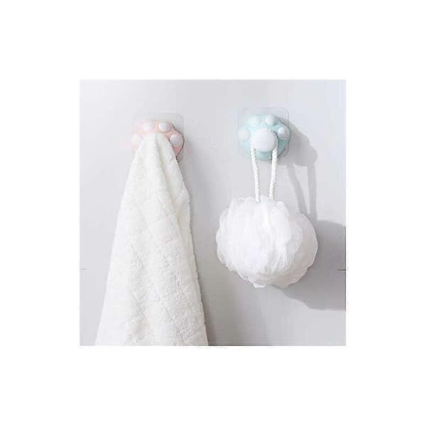 Sød badekåbekrog og håndklæde med kattepote og badekåbekrog Stor multifunktionel ABS-krog 2 stk. (Pink, lyseblå) 7*6 cm