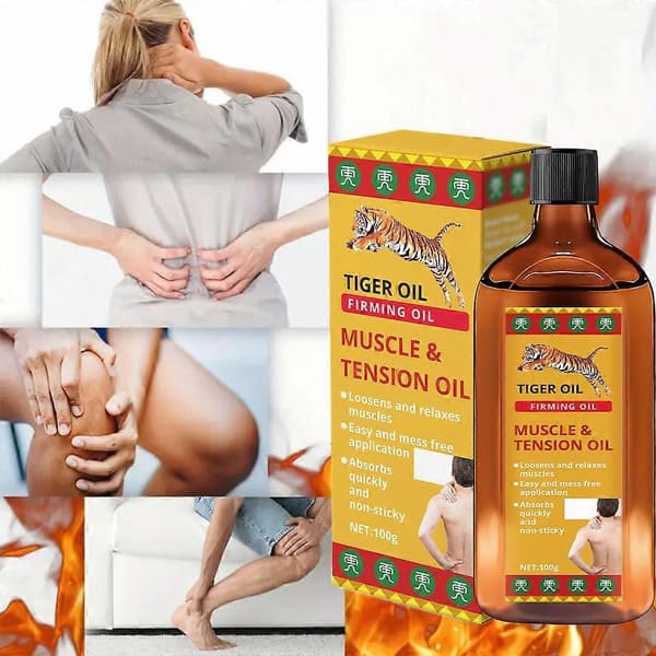 1-3 stk. Tigerolie Muskelafslappende Massageolie - Ledmassage Varmende Olie (5 stk.)