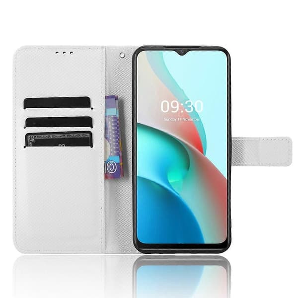 Læder telefoncover med diamanttekstur til Itel S18 S663L (Hvid)