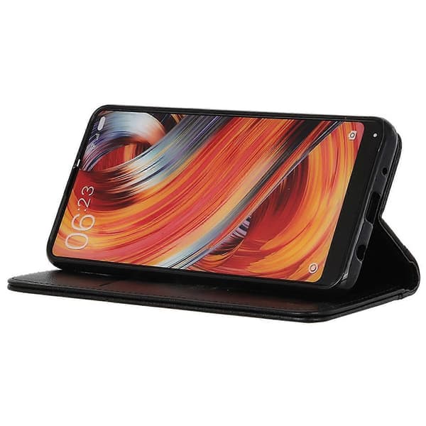 Magnetiskt spänne telefonfodral i delat läder med litchimönster för Nokia XR21 (Svart)