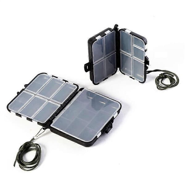 Fiskesluk Plast Tackle Box Gadget Box Agn Tilbehør Box Multi-Rom Bokser og Brett Oppbevaring/Vanntett Oppbevaringsboks (Svart)