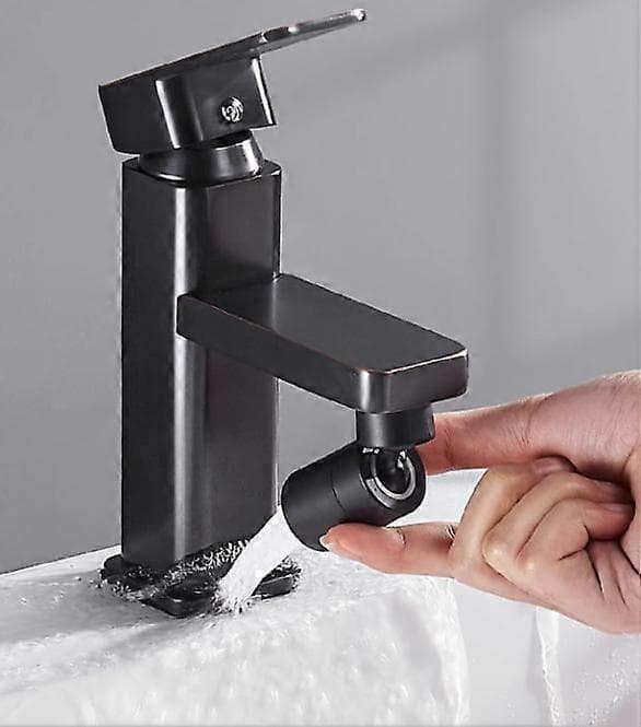 360 Graders Drejelig 2-Tilstands Vandhane Belufter 22mm Indvendig Gevind Adapter Sort, 66*27mm