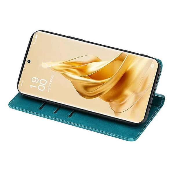 Kalvskinnsfodral med plånbokshållare för Oppo A78 4G - Ljusblå (Ljusblå)