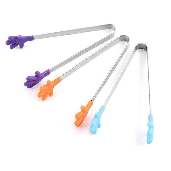 4-pack Mini Sockertänger, 13 cm/5,1 tum Silikon Kökstänger Tänger för Barnsocker BBQ - Livsmedelssäkerhet