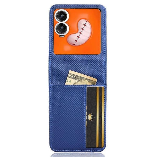 Til Infinix Zero Flip 5G Mobiltelefon Etui PU Læder + PC Kortholder Mobiltelefon Etui - Blå (Blå)