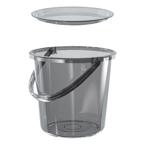 Vattenförvaringshink Stor Kapacitet Plastspann för Hemmabruk Ljusgrå 23L Rund Form 1 Set