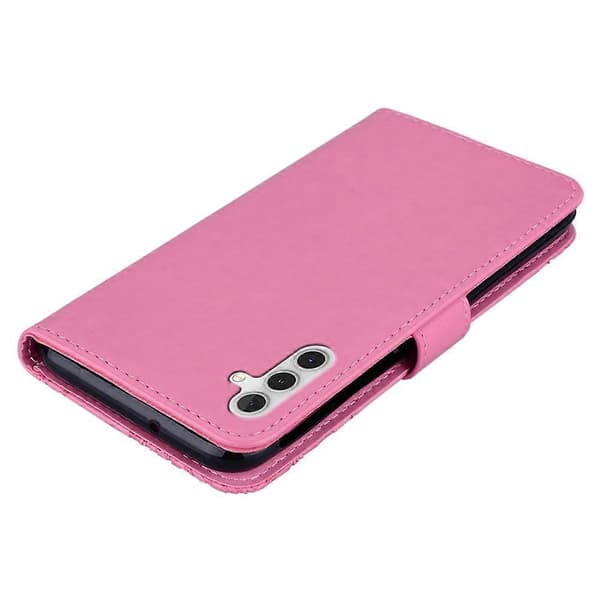 För Samsung Galaxy A16 5G/4G Uggla Blomma Tryck Läderfodral Plånbok Telefonfodral med Axelrem - Rosa (Rosa)