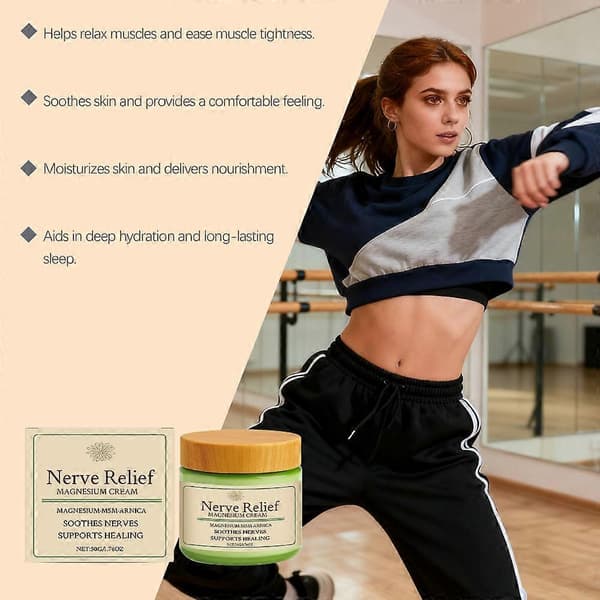 1-3X Naturlig Nerve-lindrende Magnesiumkrem for søvnstøtte, dyp muskelavslapning (3 stk)
