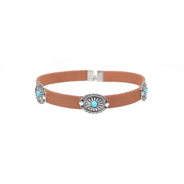 Vintage Udskåret Boho Firkløver Blomst Turkis Kæde Charm Halskæde