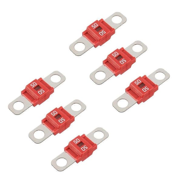 Högströms Skruvsäkringar Mellanspänning 50A Röd för Bilar, Lastbilar, Byggutrustning, Bussar, Husvagnar (6-pack, 50A)