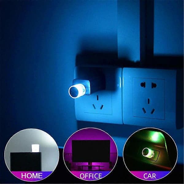 1x Mini Lampepære Tilbehør USB LED Bil Interiør Neon Atmosfære Ambient Lys, Rosa