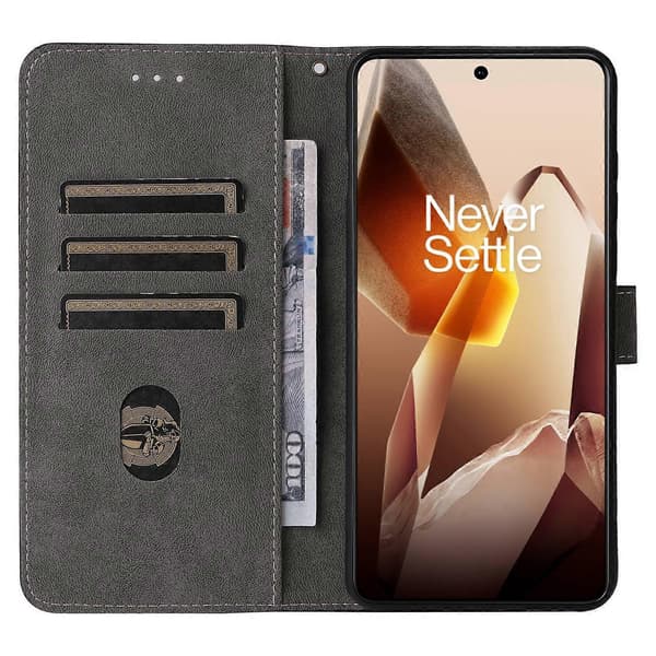 Plånboksfodral för OnePlus 13 RFID-blockerande PU-läder Flip-fodral för stående visning - Grön (Grön)