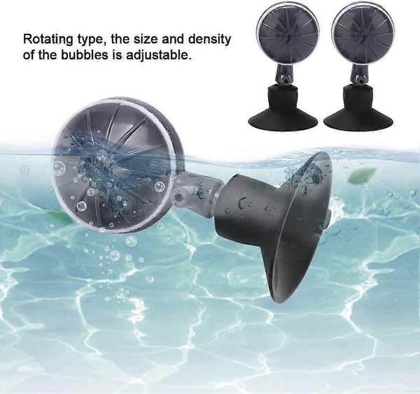 2-pack Justerbara Roterande Bubbel Luftstenar Syrediffusor med Sugkoppar för Akvarier Hydroponisk Pump