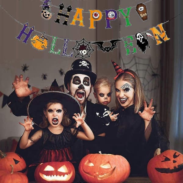 Halloween Dekorationsbanners Halloween Partydekorationer Glad Halloween För Ban