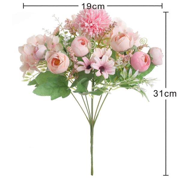 Vakre Kunstige Blomster Blomsterbukett Hjemmedekorasjon (31cm)