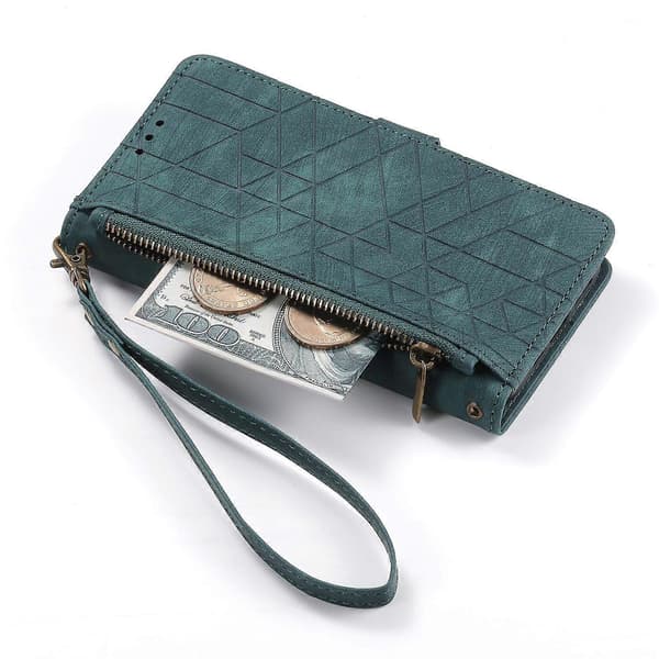 Til TCL 50 5G PU Læder Stand Wallet Case Geometrisk Print Telefon Cover - Grøn (Grøn)