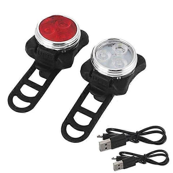 LED sykkellyssett, USB-oppladbart sykkellys, sykkellys, baklys