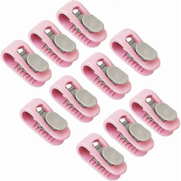 10 st Högelastiska täckclips Nålfritt säkerhetsclip för quiltning (Rosa)