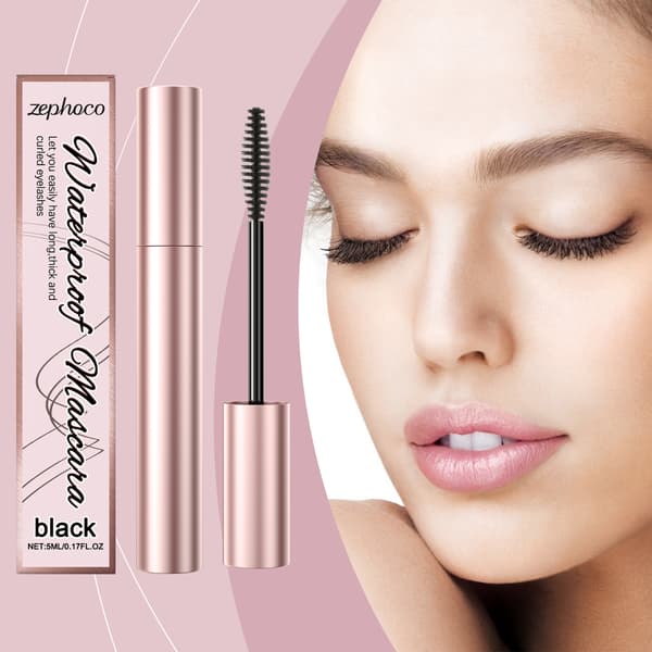 zephoco Svart Curl Mascara, Vattentät Smal Curl Curl Kladdfri Naturlig Långvarig Mascara