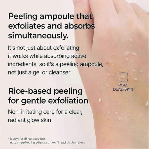 Peel Shot Glow Rice Ampoule Duo Vit risampull Svart risampull Mjuk exfolierande ansikts- och kroppsskrubb Tar bort döda hudceller, pormaskar (A, 3 st)