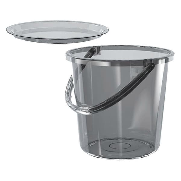 Vattenförvaringshink Stor Kapacitet Plastspann för Hemmabruk Ljusgrå 23L Rund Form 1 Set