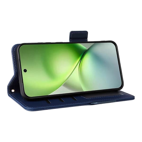 För vivo X200 Pro mini 5G mobiltelefonfodral litchi PU läder plånbok flip telefonfodral - mörkblå (mörkblå)