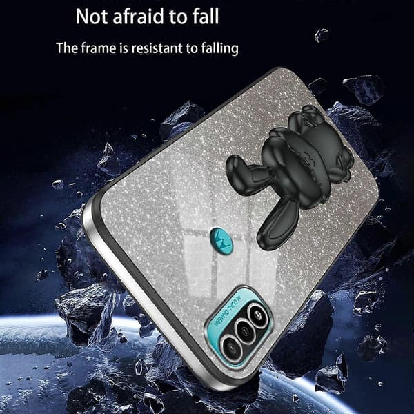 För Motorola Moto E20 PC+TPU mobiltelefonfodral med stativ baksida (Typ D)