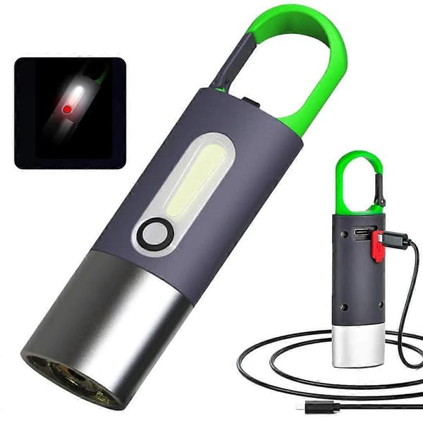 Ladattava taskulamppu, USB C Suuri Lumen Zoomattava Pieni LED-taskulamppu 4 tilaa Muovinen lyhty