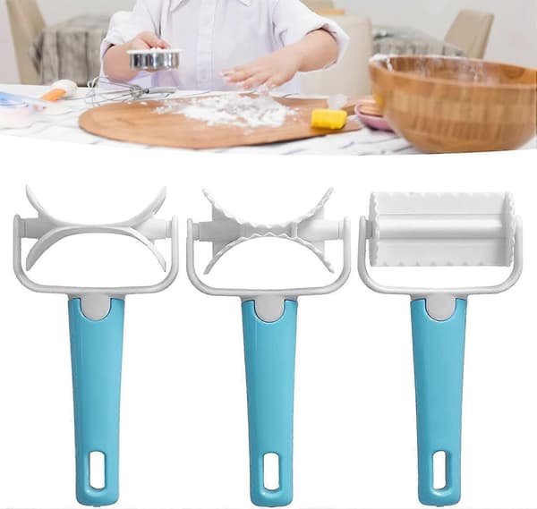 Dejrullekutter, 3 stk. sæt DIY dejkutterrulle bageudstyr til wonton-småkager, dumpling-kagefremstilling