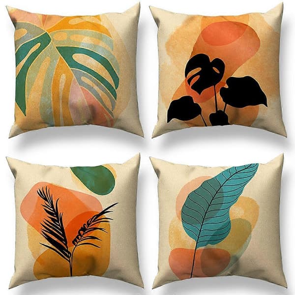 Sæt med 4 smukke moderne pudebetræk 45x45cm til sofa, stue