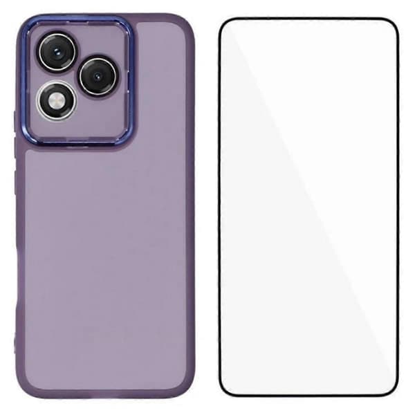 Honor 400 Lite 5G TPU mobilskal WANLONFENG DKSM-serien elektropläterad ram baksida härdat glas