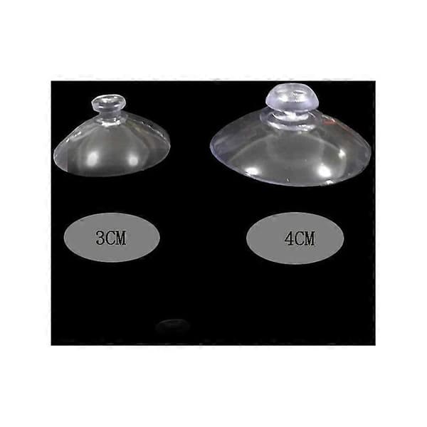 Sett med 20 små, transparente sugekopper i plast, uten krok, 30 mm