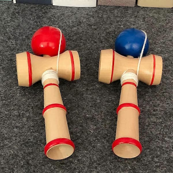 2 st Kendama Träleksak Japansk Kopp Och Boll Leksaker Spel För Barn Vuxen