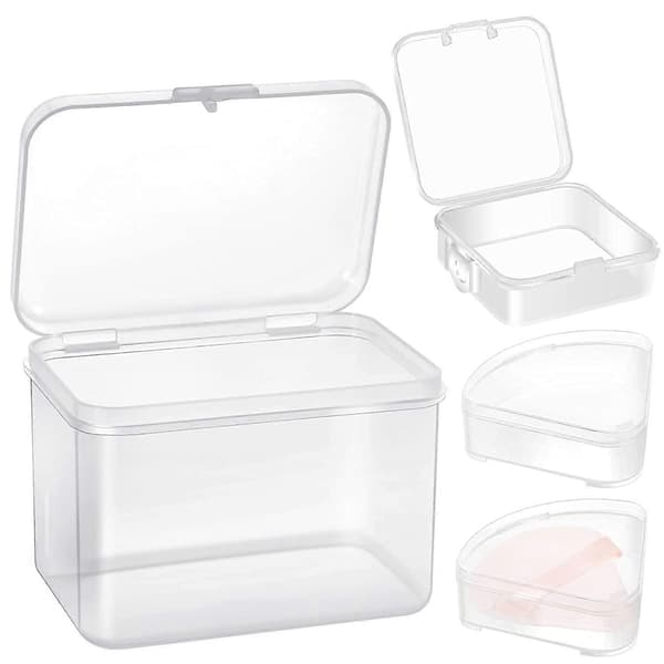 Puder Puder Klar Plast Förvaringslåda 3 Modeller 4 Delar