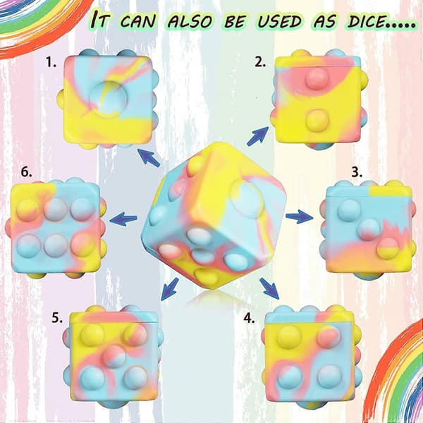 Stressbolde Pop Fidget Legetøj, 2 stk. Terning Pop Fidget Bolde Skub Bobler Sensoriske Bolde til Børn Voksne Dekompression Pop Bold Angst Stresslindring Sjovt Legetøj