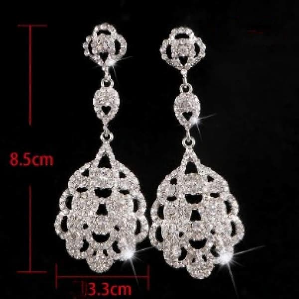 Øreringe 925 Sølv Cubic Zirconia Krystal Lange Dråbe Dingle Øreringe