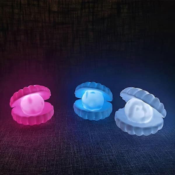 Seashell-formet Børne Natlampe PVC Sengelampe Natlampe (blå, 9*10*8cm)