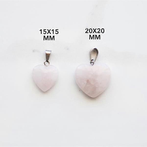 Halskæde pink Hjerte Vedhæng Sølv Rustfri Stål Kæde Kvinder pink Kærligheds Hjerte halskæde, 1 stk-20*20mm